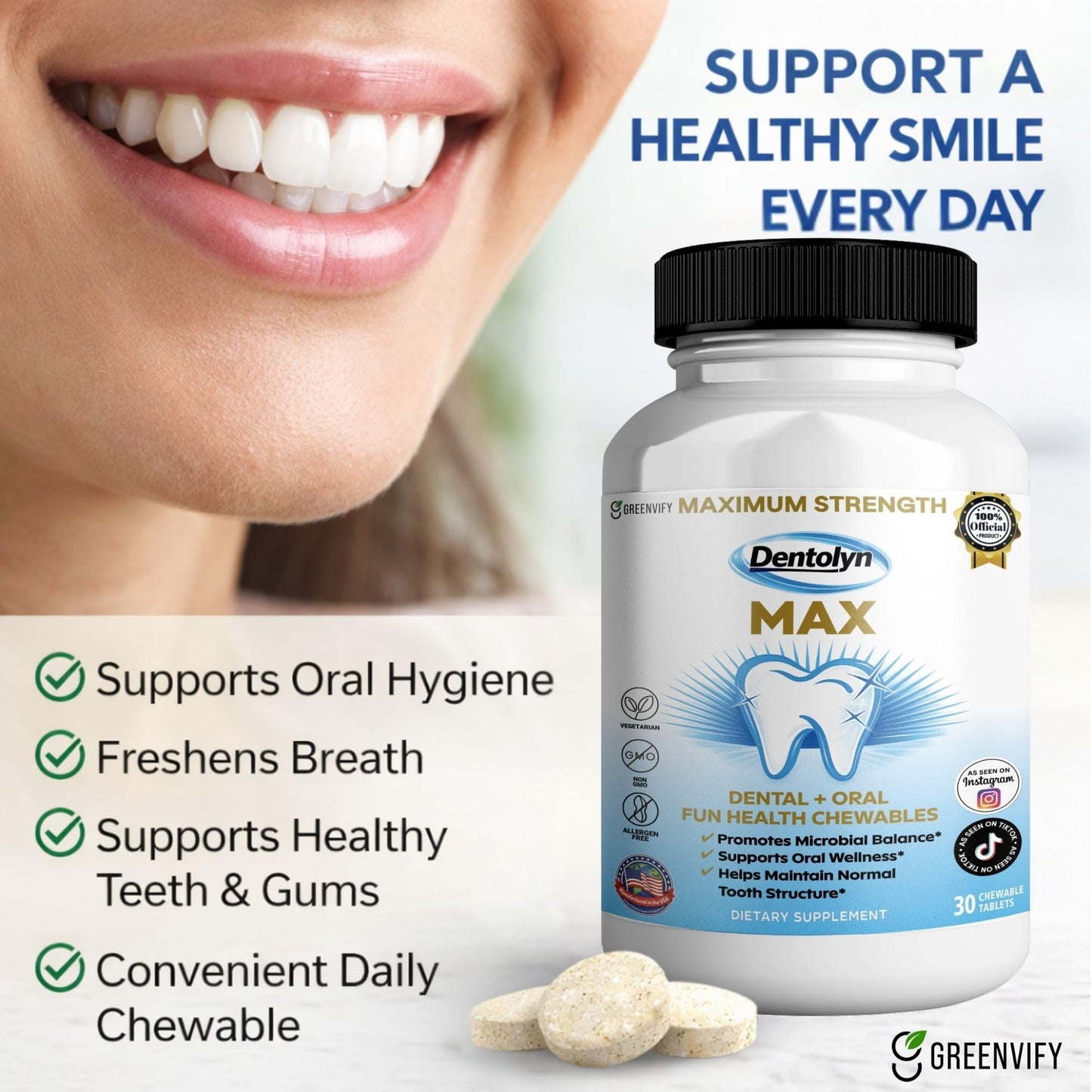 GREENVIFY Dentolyn Dental Chewables Capsule 60 Capsules
