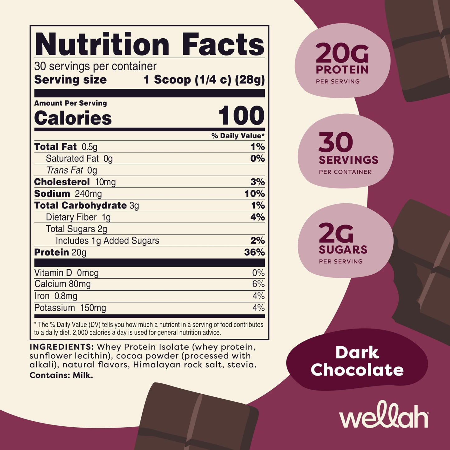 Wellah Protein Your Whey Whey Protein Isolate Powder 27.3