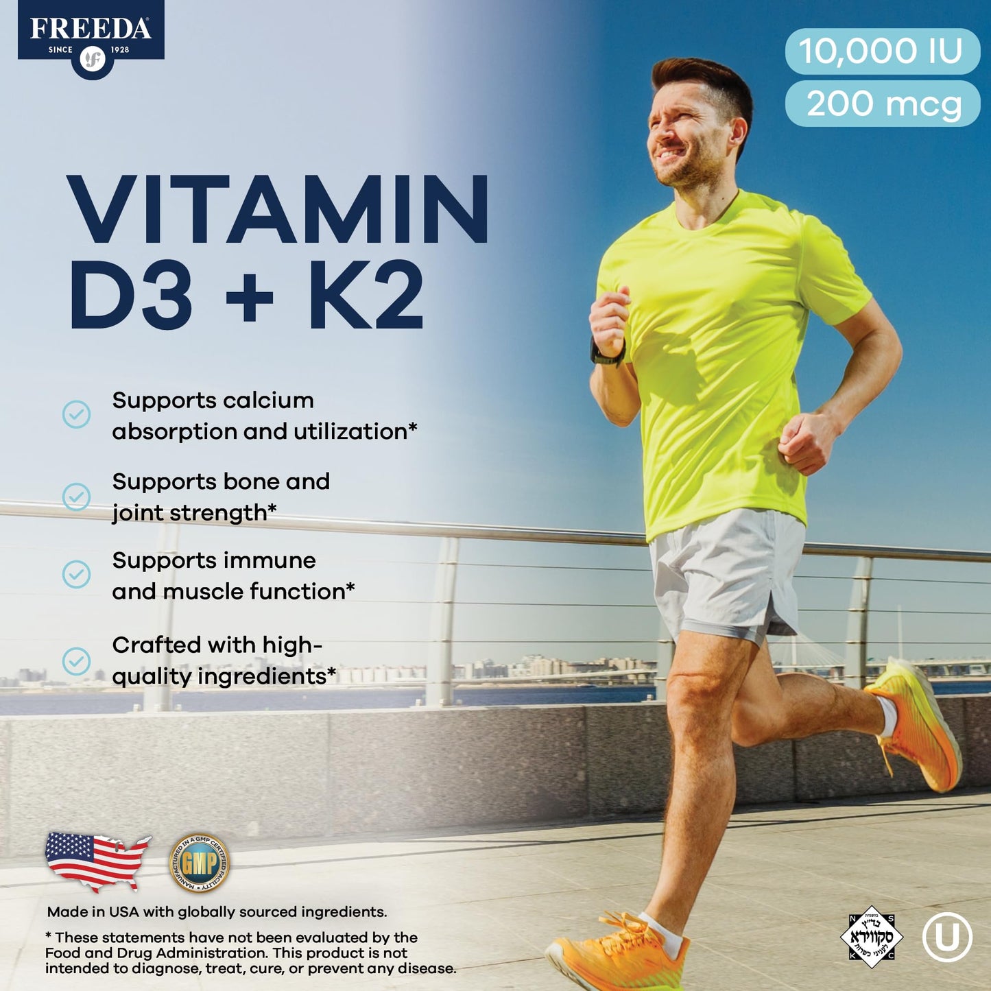 FREEDA Vitamin D3 with K2 Tablet, 90 Tablets