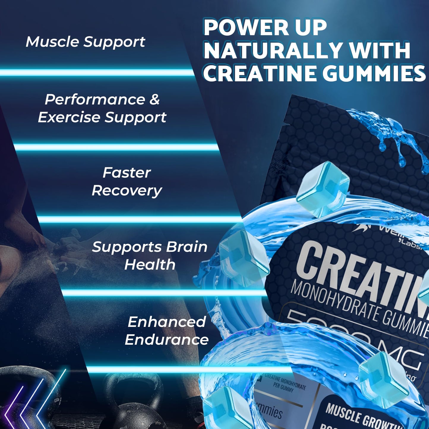 WELLNESS LABSRX Creatine Monohydrate Gummies 60 Count