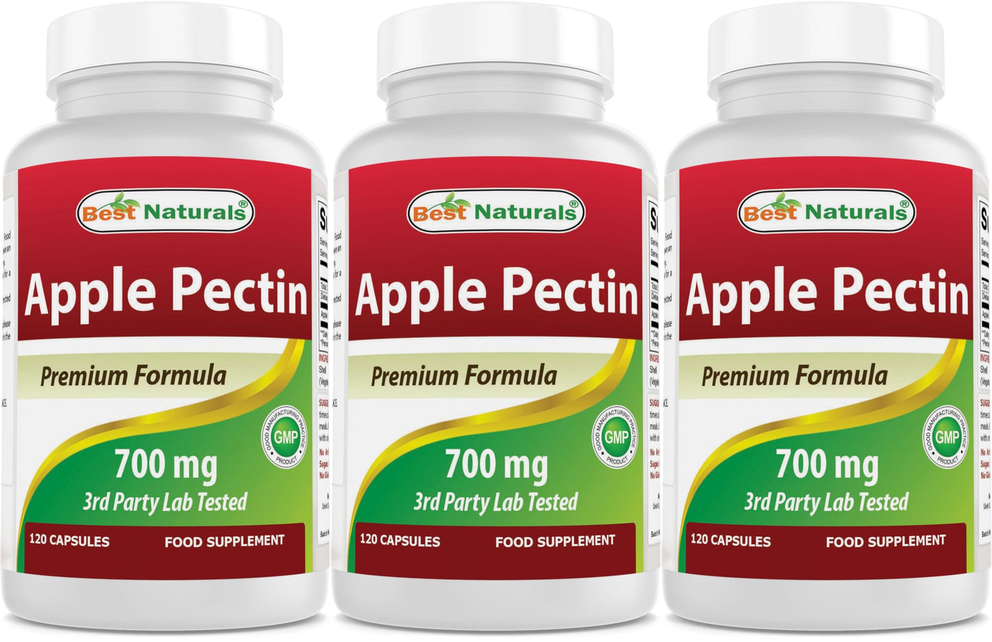 Best Naturals Apple Pectin 700 mg - Dietary Fiber - Intestinal Support, 360 Capsules
