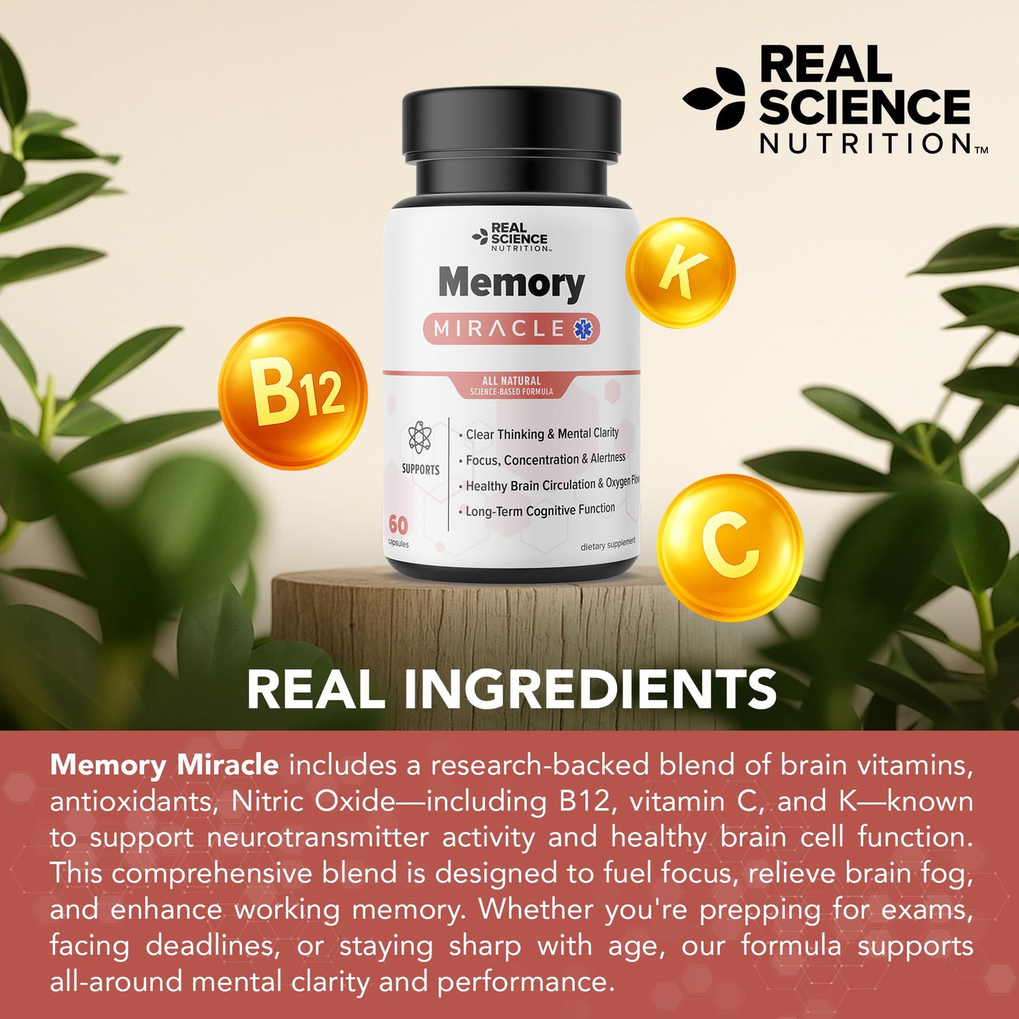 Real Science Nutrition Memory Miracle Capsule 60 Capsules