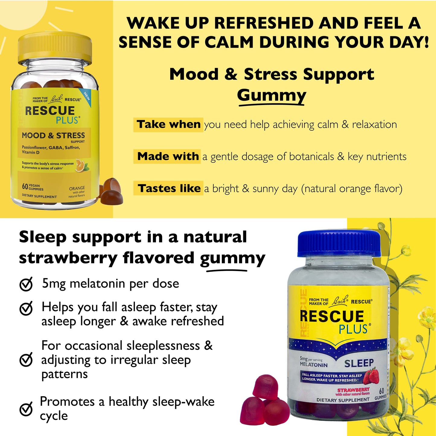 RESCUE Sleep & Mood Gummies, 120 Gummies