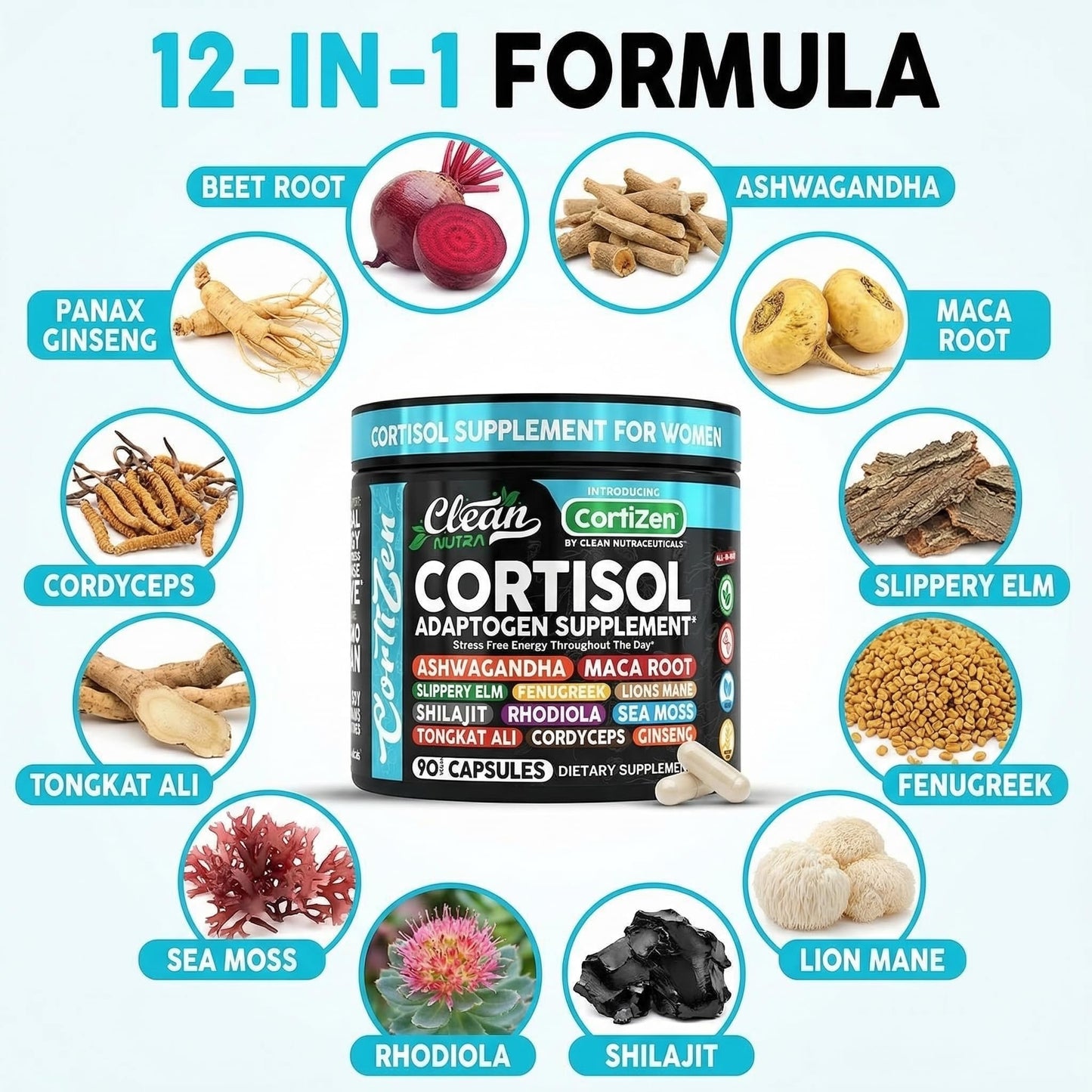 Clean Nutraceuticals Cortisol Supplements For Women Capsules 90