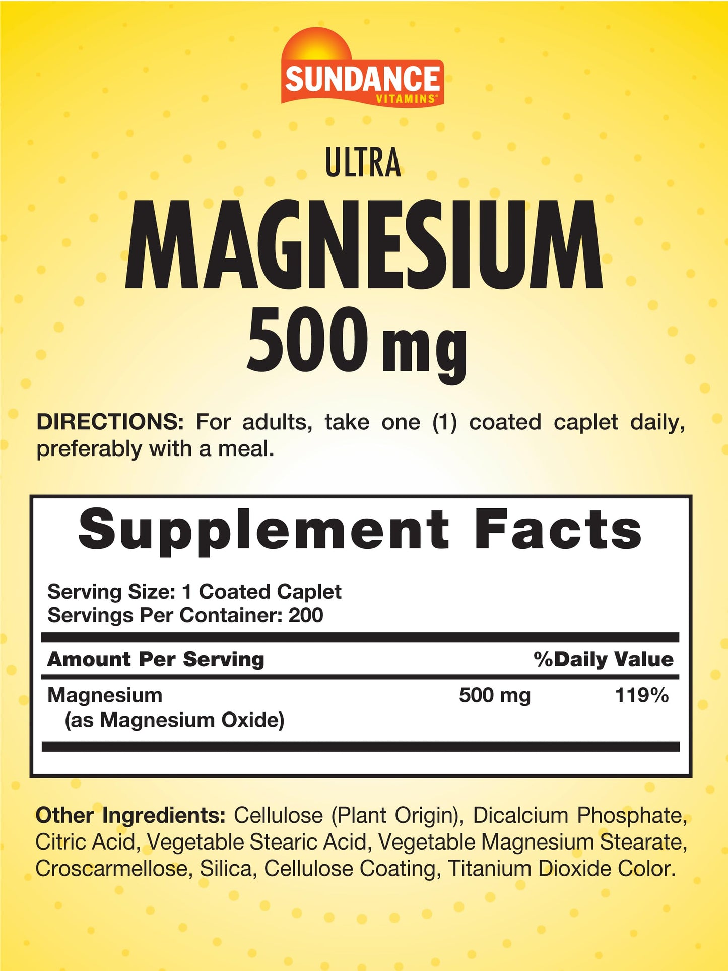 Sundance Magnesium Oxide Caplets 200