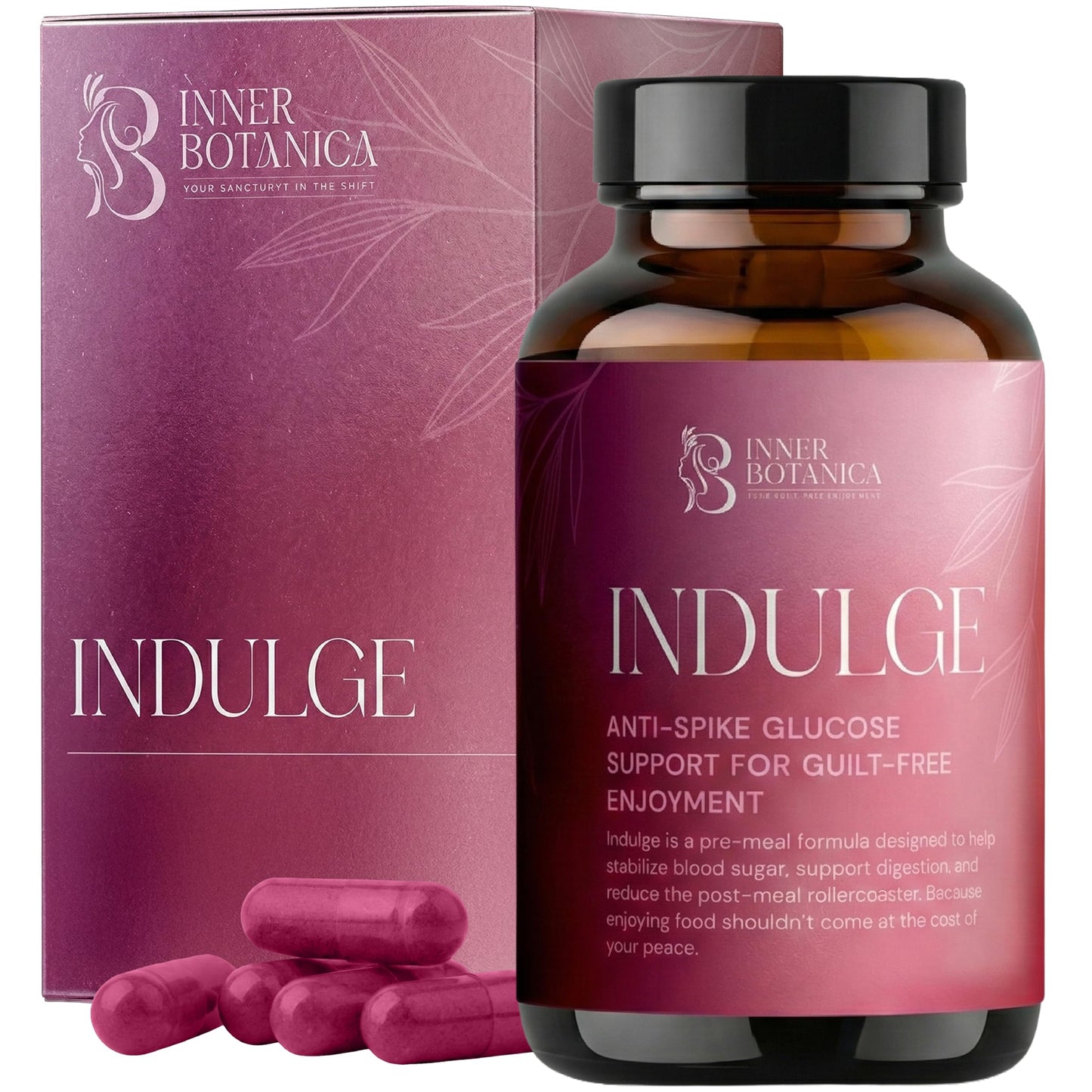 Inner Botanica Indulge Apple Cider Vinegar Capsules with Cinnamon, Fenugreek & Bitter Melon – Digestive & Perimenopause Support, 60 Capsules