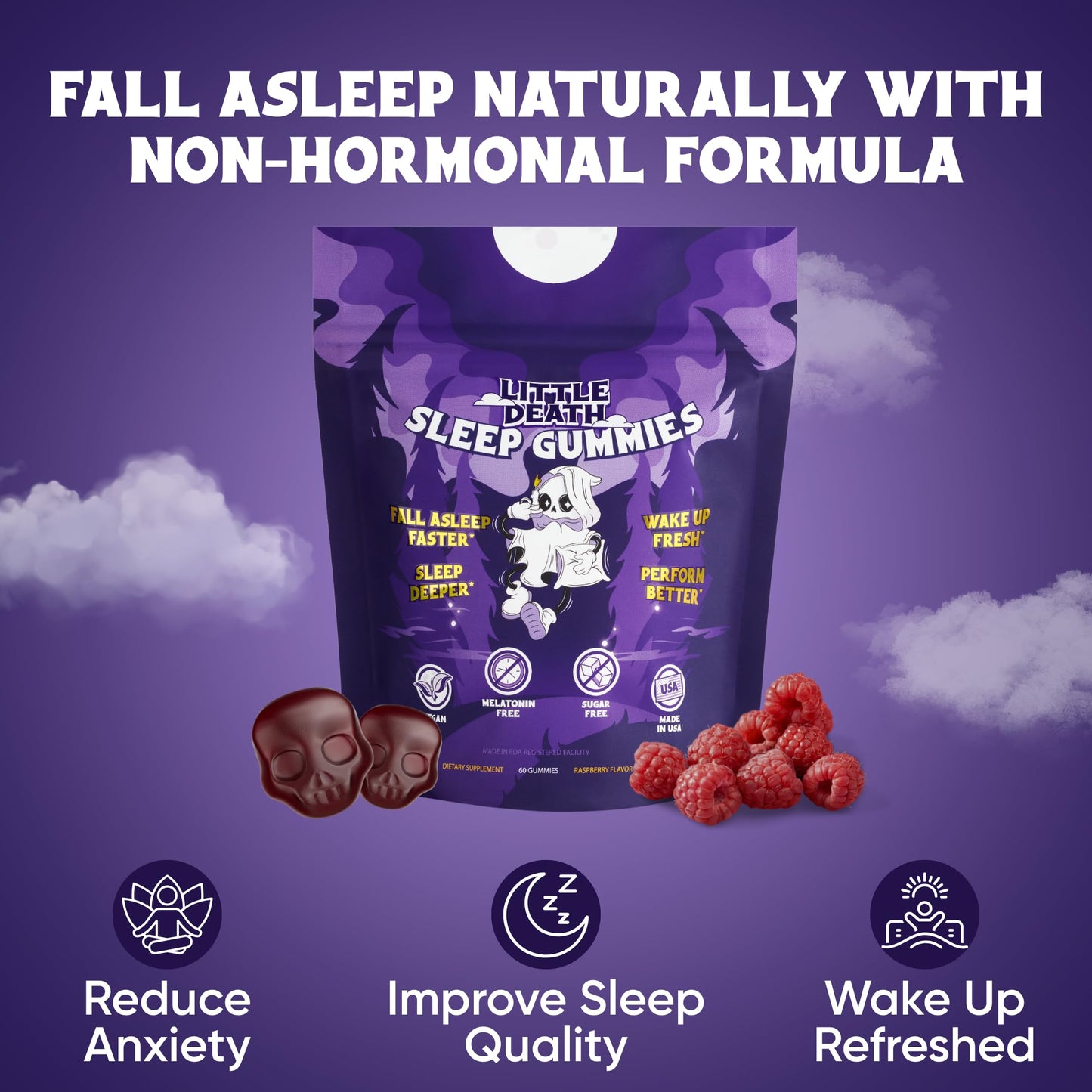 LITTLE DEATH Deep Sleep Gummies, 60 Gummies