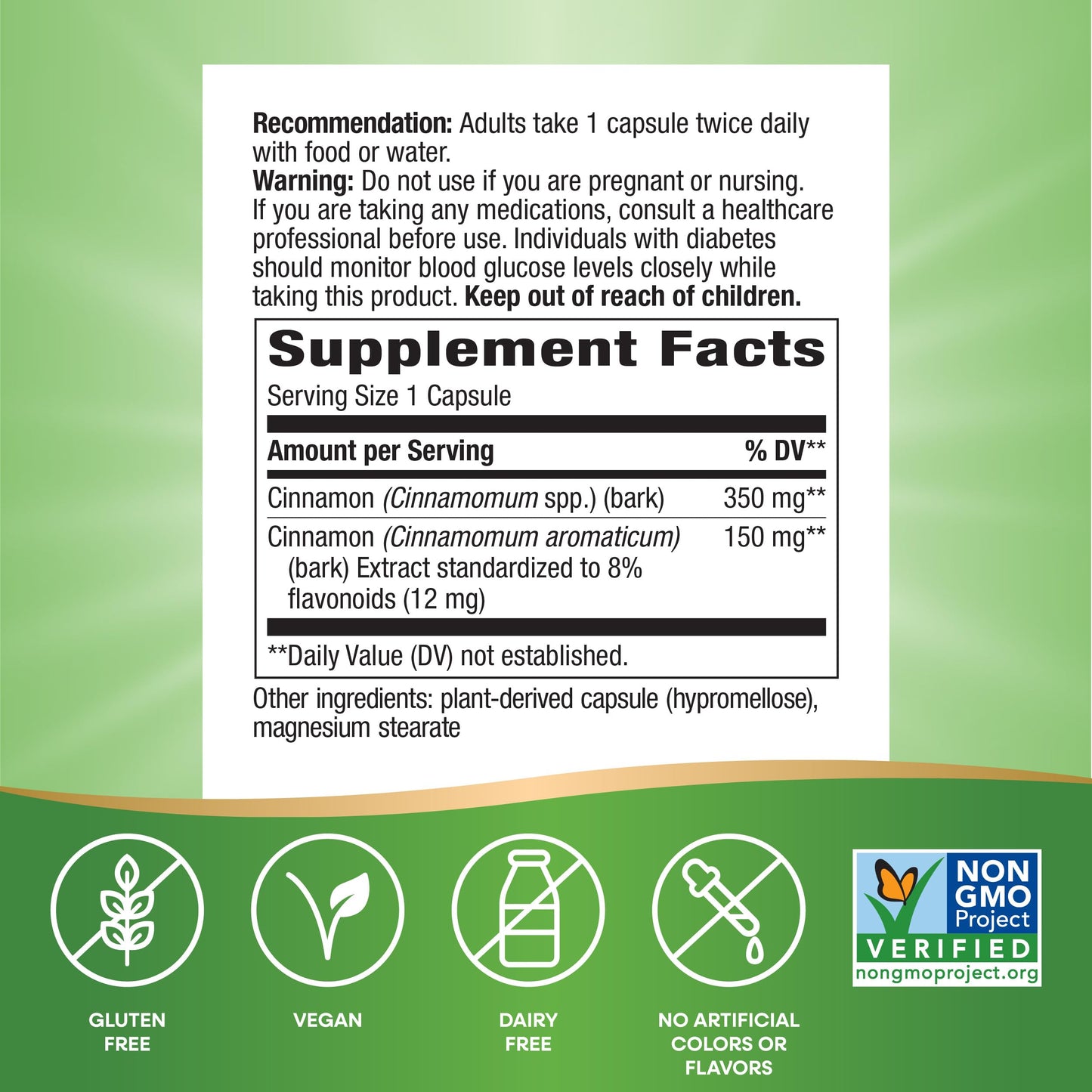 Nature's Way Cinnamon Premium Extract 120 Capsules