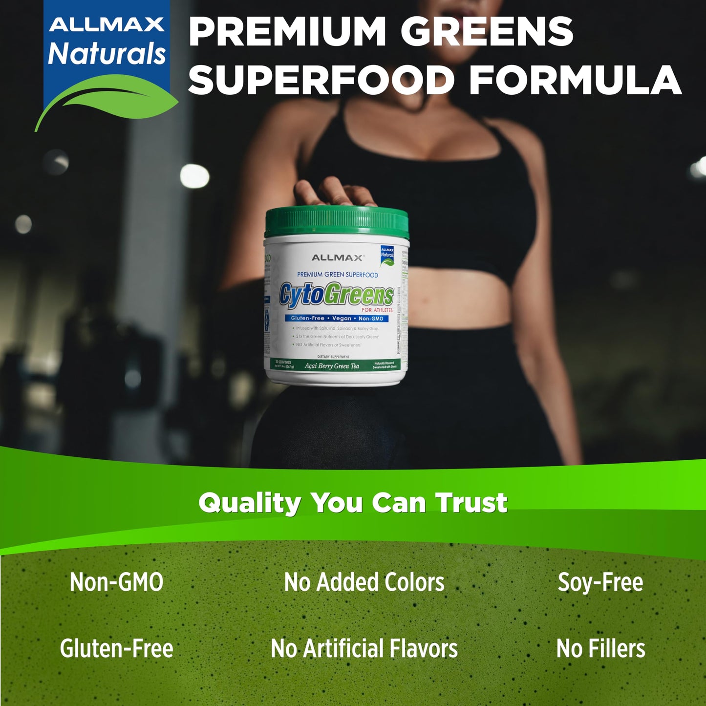 ALLMAX Naturals CytoGreens Super Greens Powder, 9.4 Ounce