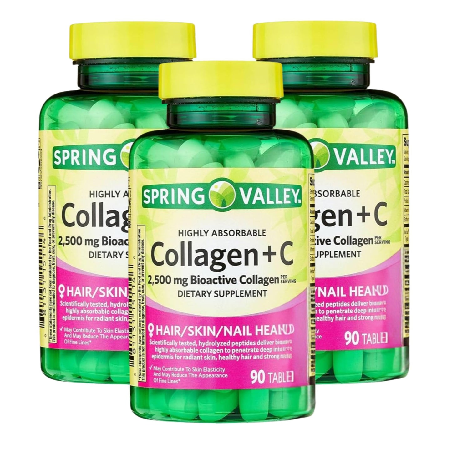 Unique Bundle Store Collagen 2500mg with Vitamin C – Hydrolyzed Collagen Pills Peptides Supplement, 270 Tablets