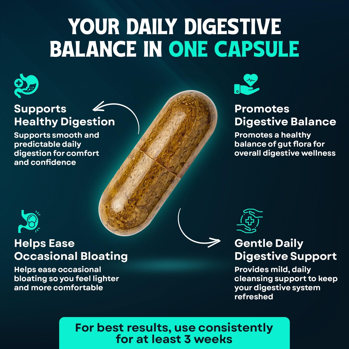BODY C.E.O. EXECUTIVE OF SUPPLEMENTS Digestive Support Probiotic Capsule, 60 Count