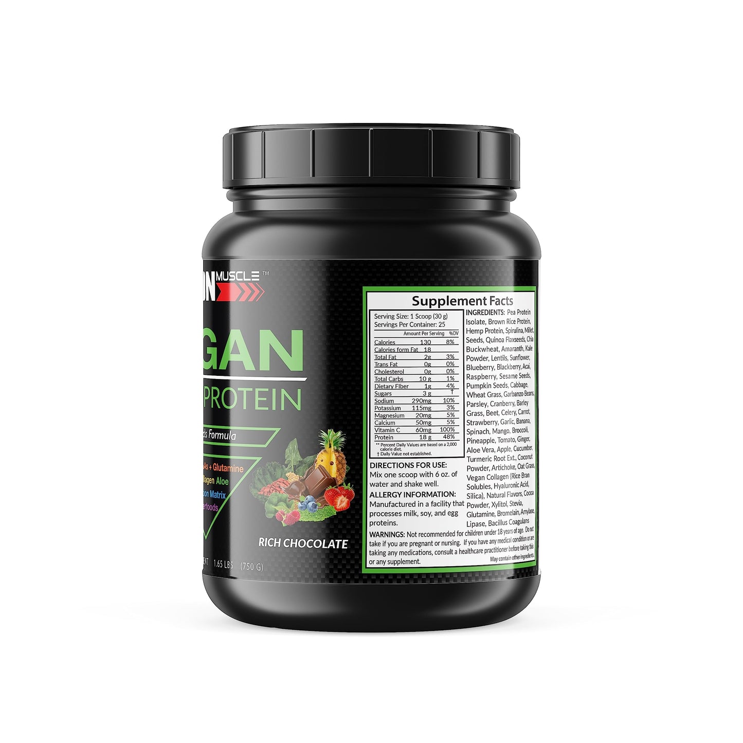 Icon Muscle Opto Vegan Super Protein Rich Chocolate Protein Powder, 1 oz