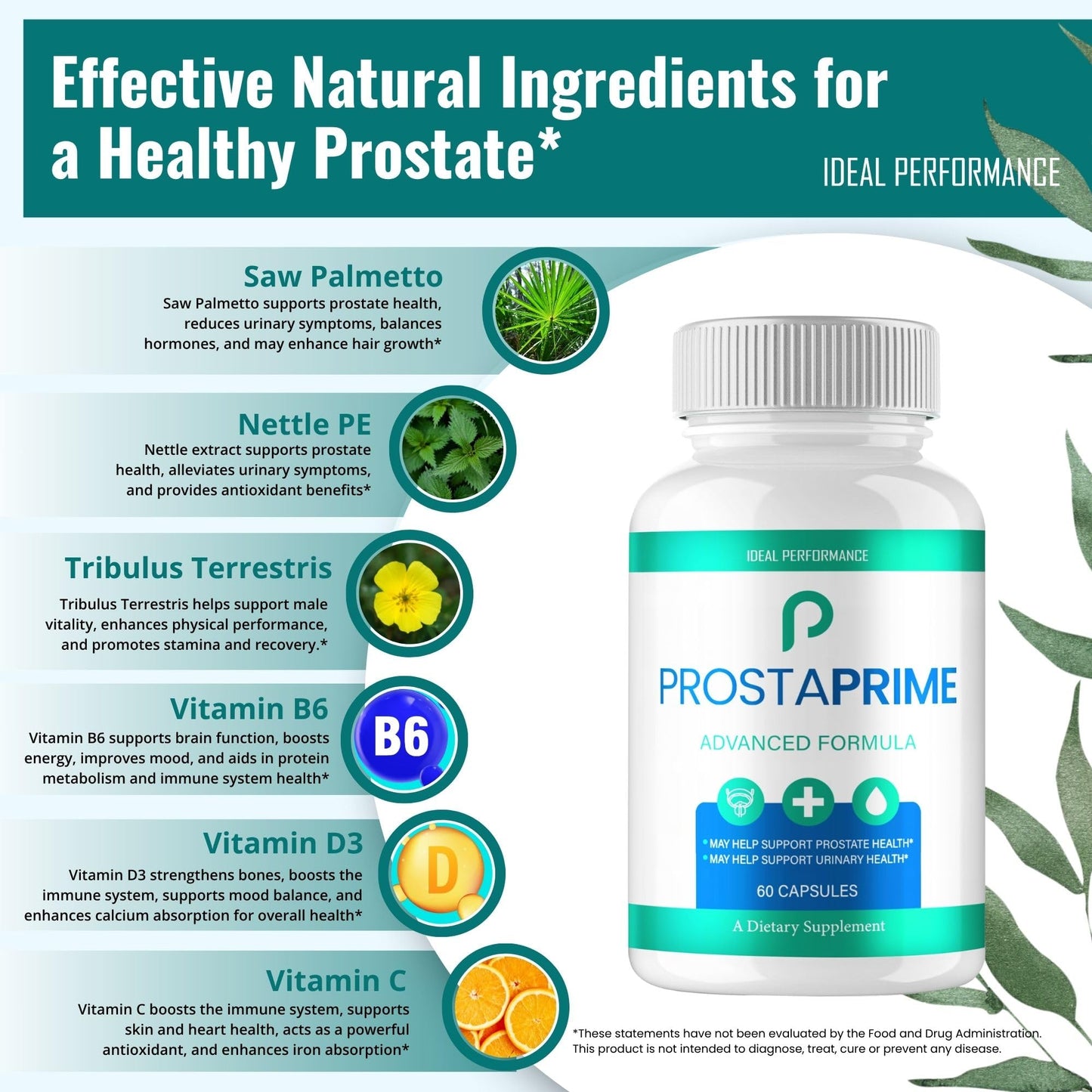 IDEAL PERFORMANCE ProstaPrime for Men Capsules 120 Count