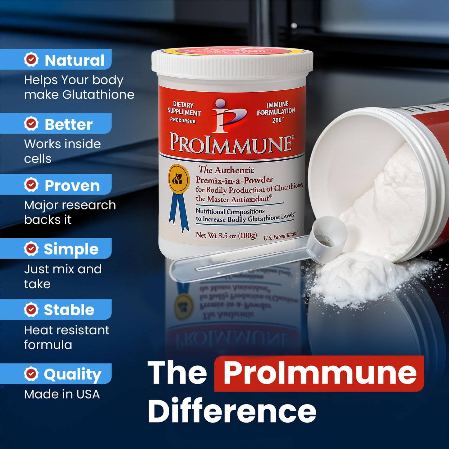 ProImmune Glutathione Supplement 200 Immune Support Antioxidant Powder 3.5