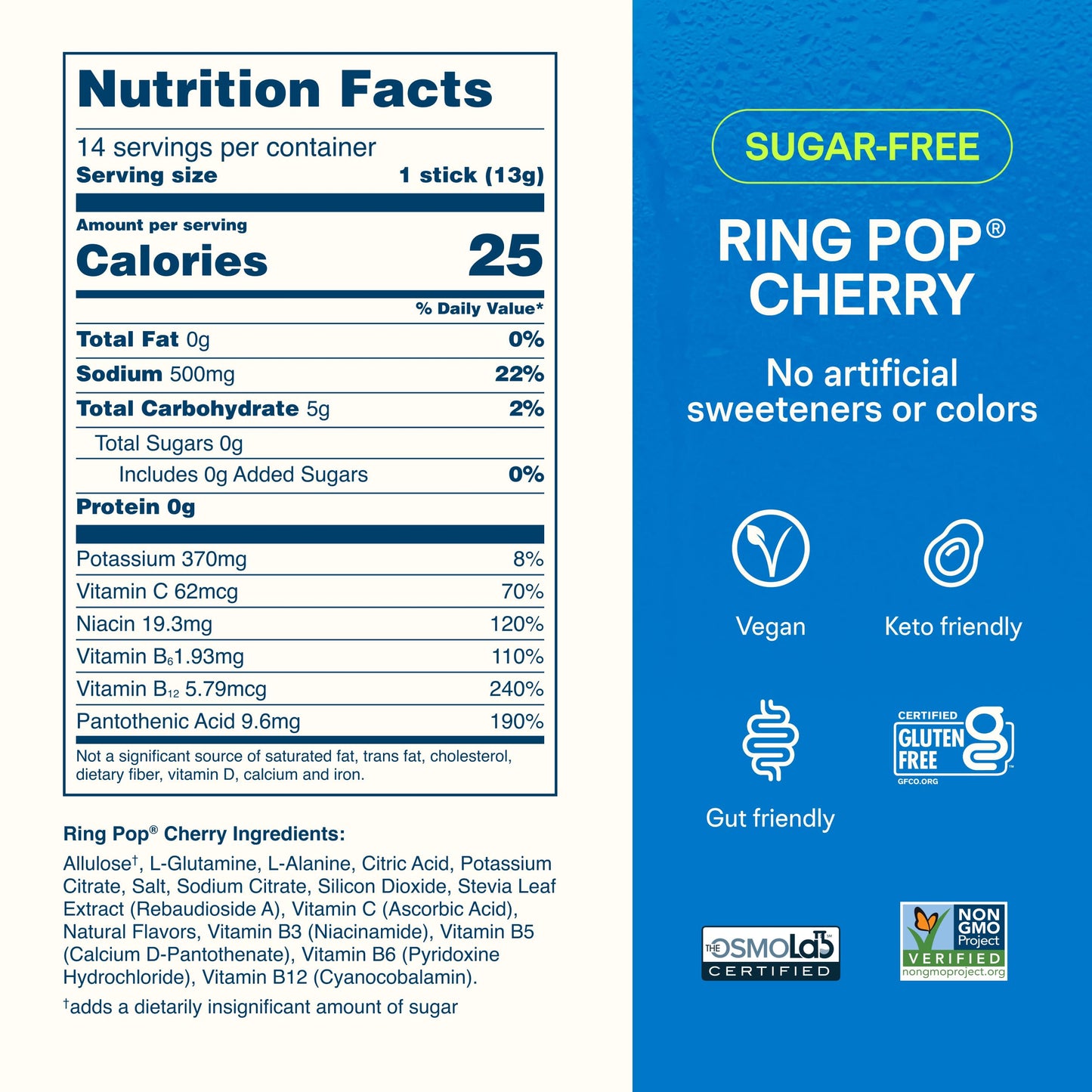 Liquid I.V. Sugar Free Hydration Electrolytes Ring Pop Powder 6.4 Ounce