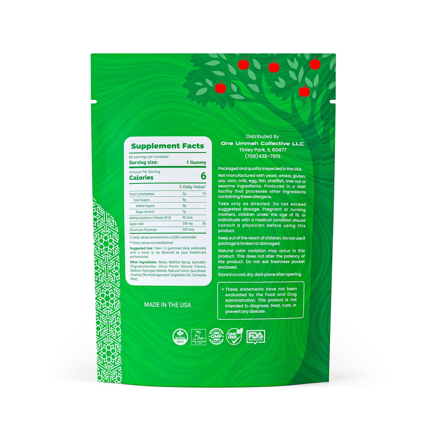 One Ummah Apple Cider Vinegar Gummies 60 Count