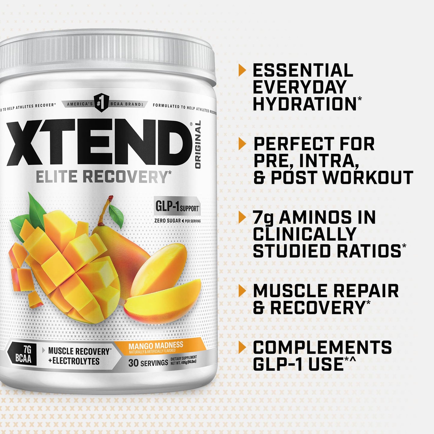 Xtend Original BCAA Powder Mango Madness, 13.2 oz
