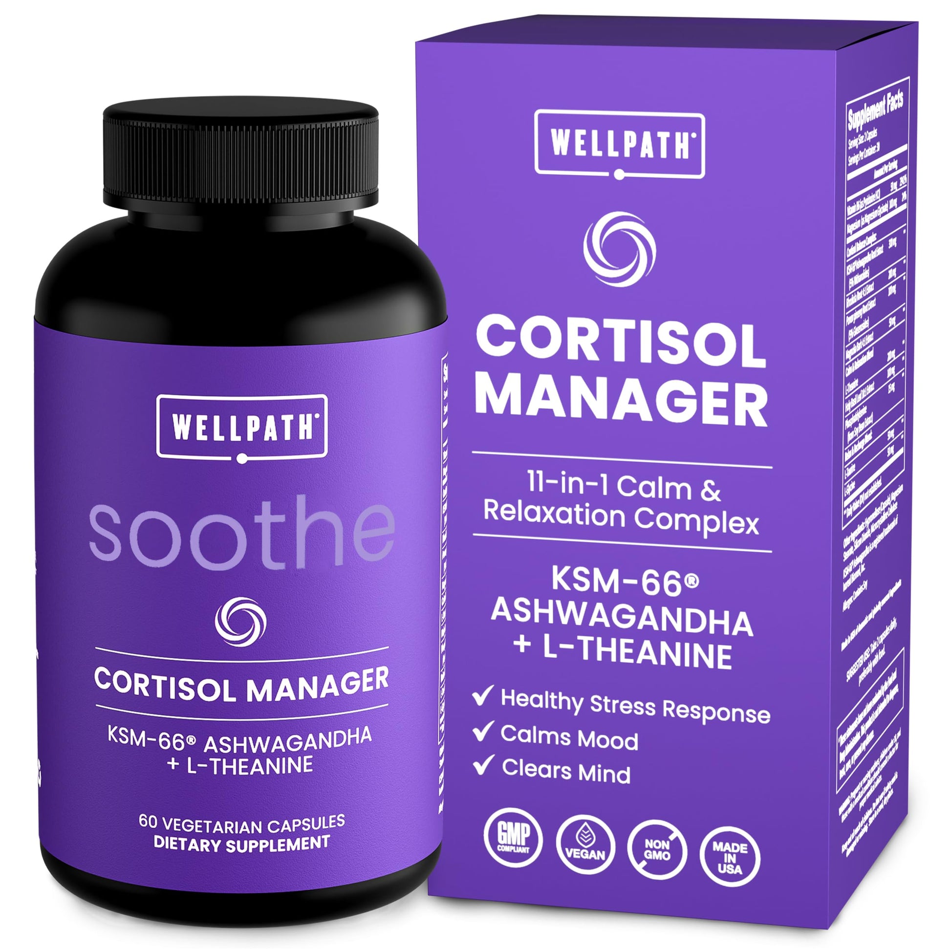WellPath Cortisol Supplements for Women - Stress Support Complex 60 Capsules