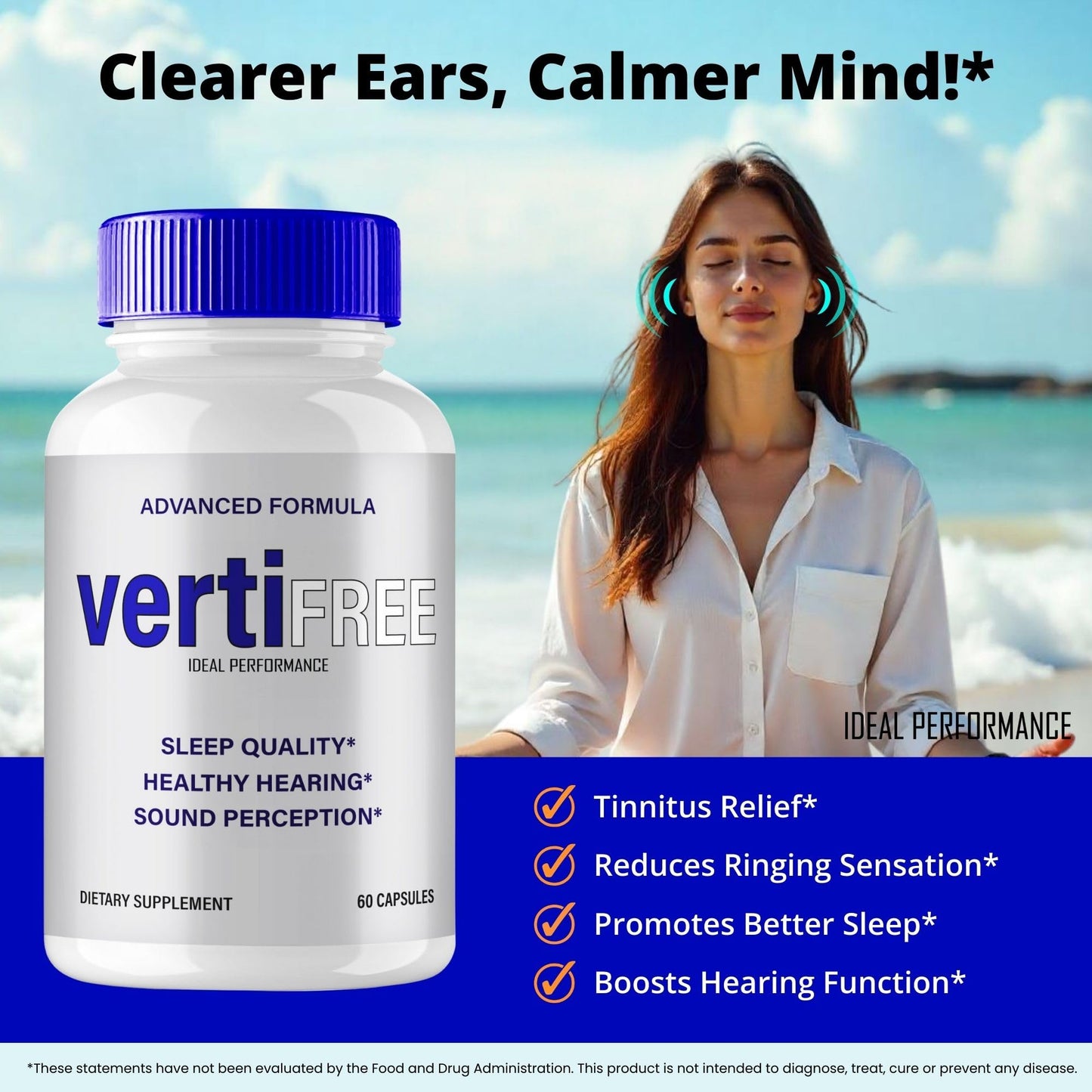 IDEAL PERFORMANCE Vertifree Tinnitus Relief 180 Capsules