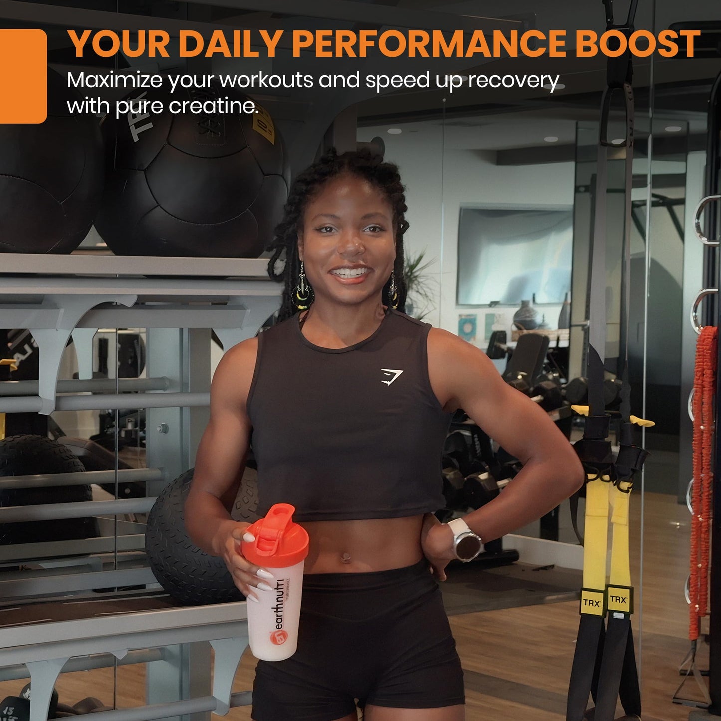 EarthNutri Creatine Monohydrate Powder 50 Servings