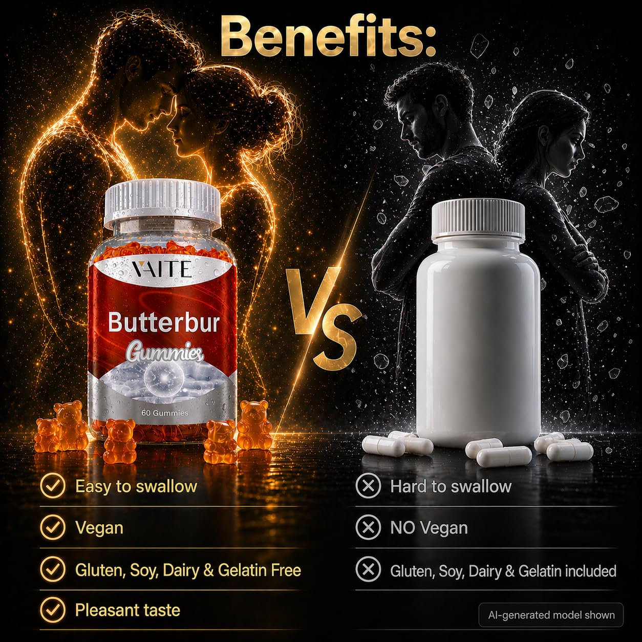 VAITE Butterbur Extract 9-in-1 Herbal & Mineral Complex Gummies 60 Gummies