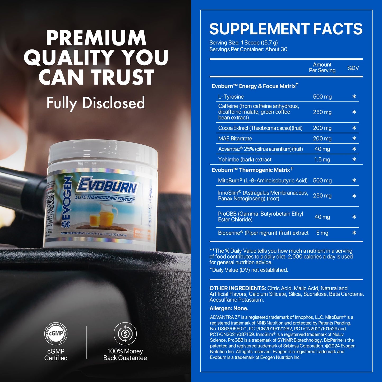 Evogen Evoburn Thermogenic Fat Burner Powder 5 Ounce