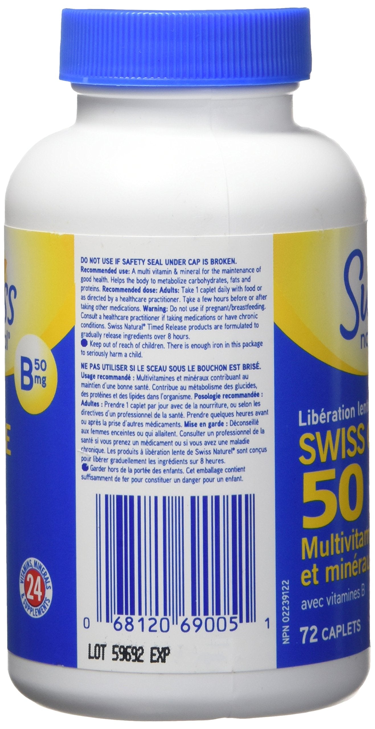 Swiss Natural Swiss One 50 Timed Release Multi Vitamin & Mineral with B Complex Capsule, 1