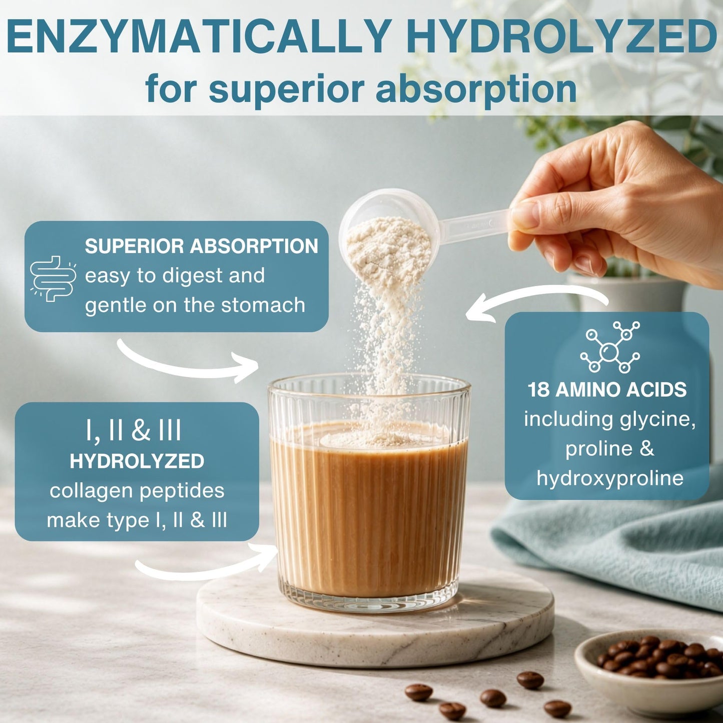 Igennus Healthcare Nutrition Advanced Grass Fed Hydrolyzed Bovine Collagen Peptides Powder 14.1 oz