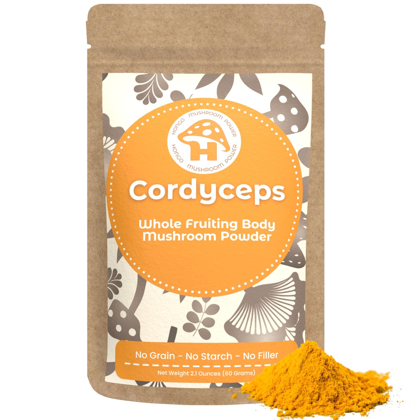 Hongo Tea Cordyceps Mushroom Powder, 2.12 oz