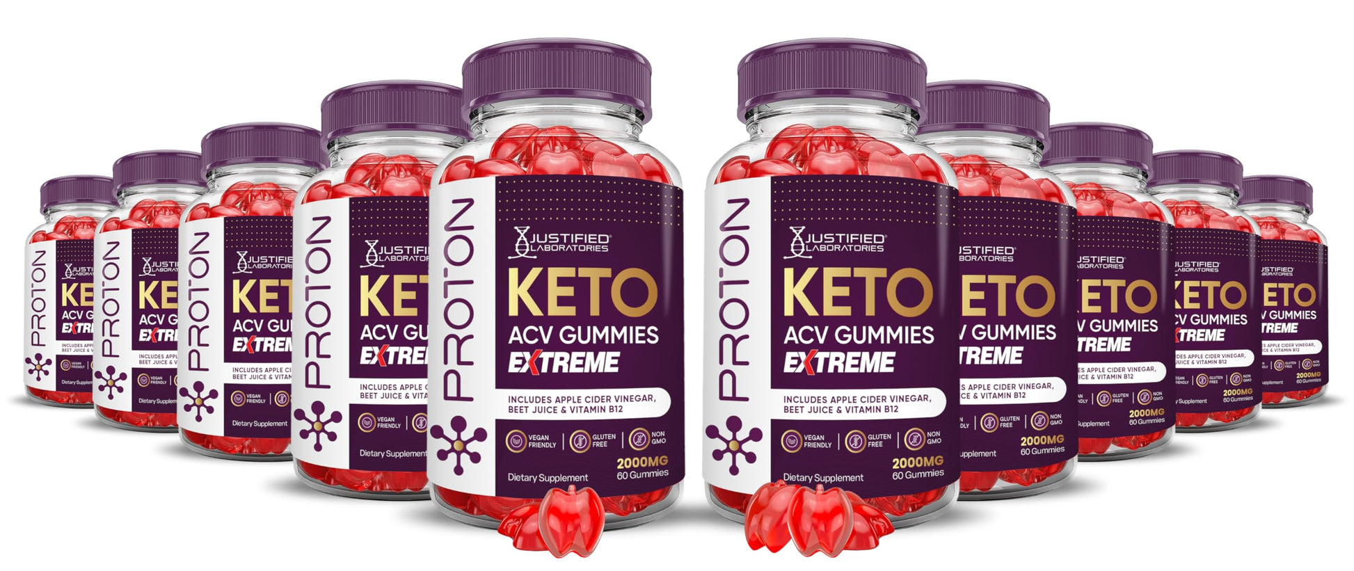 Justified Laboratories Proton Protein Keto ACV Gummies 600 Count