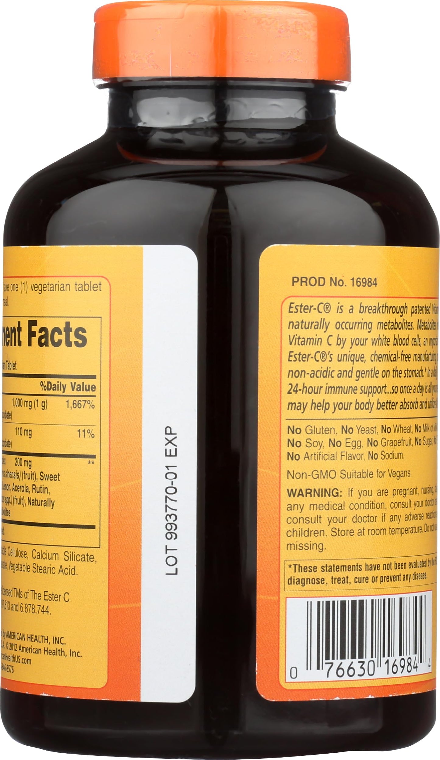 American Health Ester-C 1000mg with Citrus Bioflavonoids Tablets, 180 Count