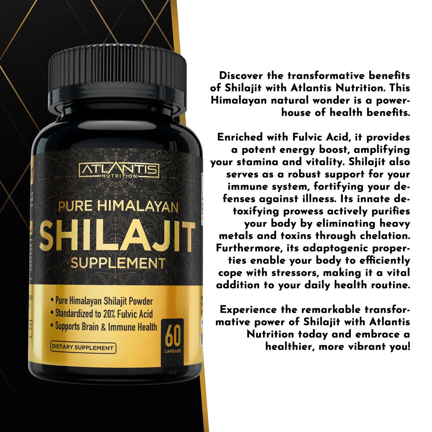 Atlantis Nutrition Himalayan Shilajit Capsules, 60 Capsules
