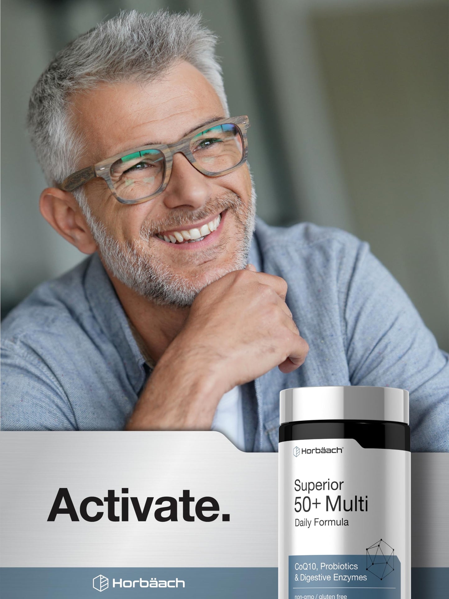 Horbäach Multivitamin for Men and Women Over 50 Tablets, 120 Count