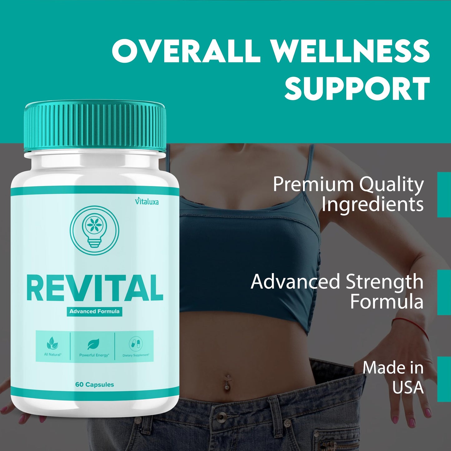 Vitaluxa Revital Cactus Supplement Capsules 60 Count
