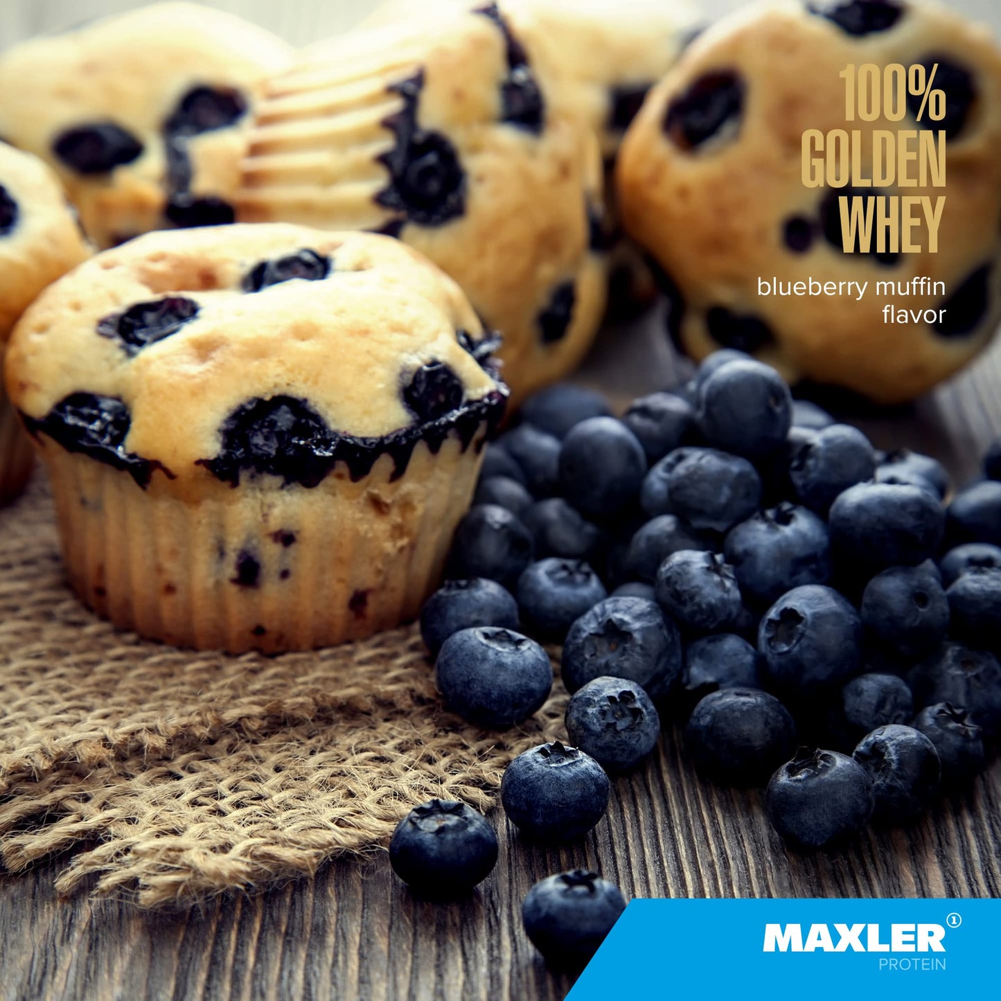 Maxler 100% Golden Whey Raspberry Cheesecake and Blueberry Muffin Bundle Powder, 64 Servings