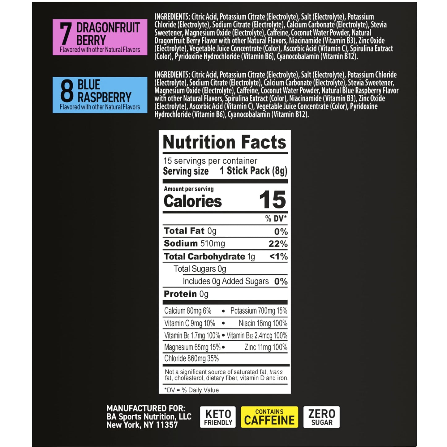 BODYARMOR Flash IV Caffeine + Zero Sugar Electrolyte Mix Powder 4.2 oz