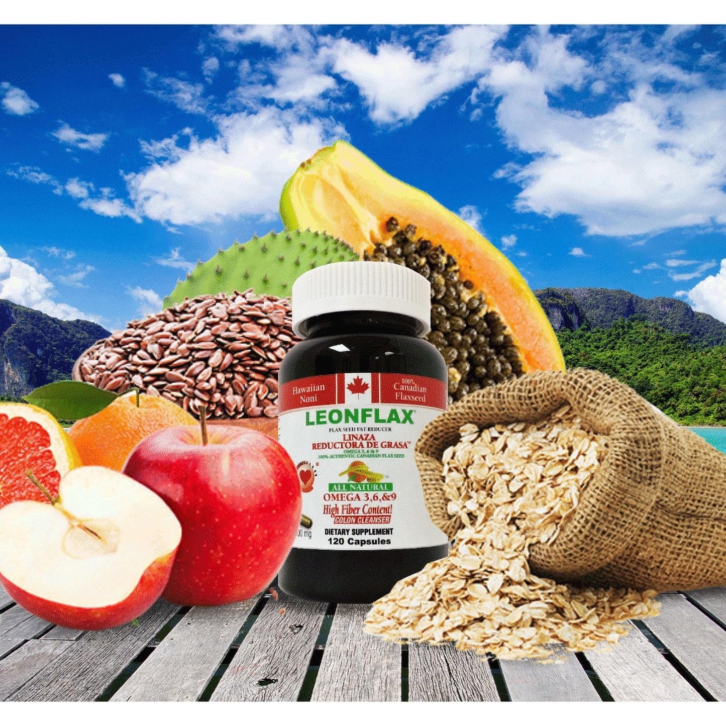 Leonflax 100% Authentic Canadian Flax Seed Capsules 120