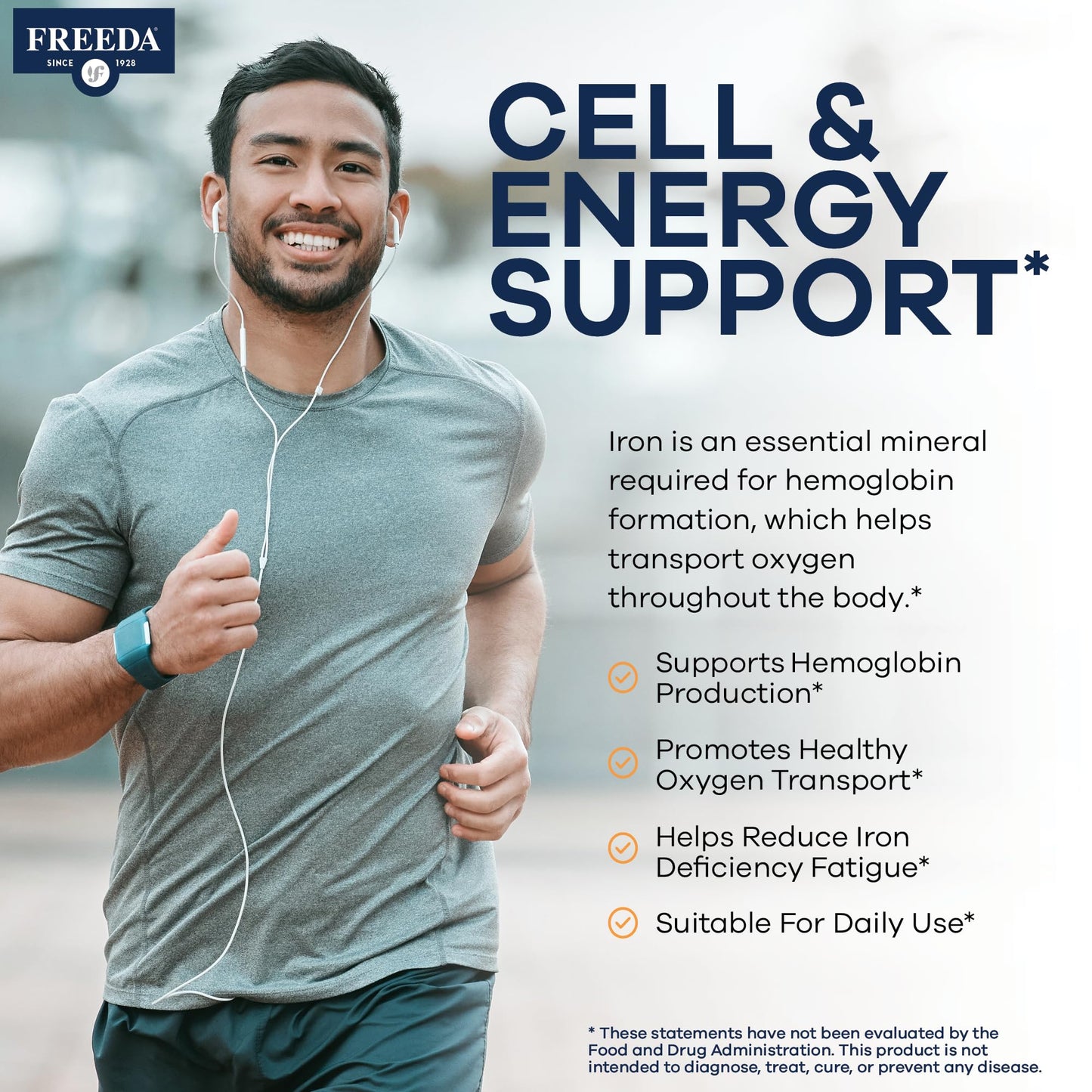 Freeda Iron Supplement Ferrous Fumarate Tablet, 100 Count