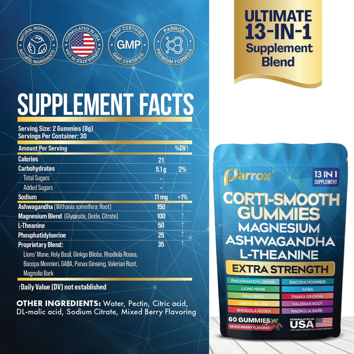 Parrox Corti-Smooth Cortisol Support Gummies, 60 Gummies