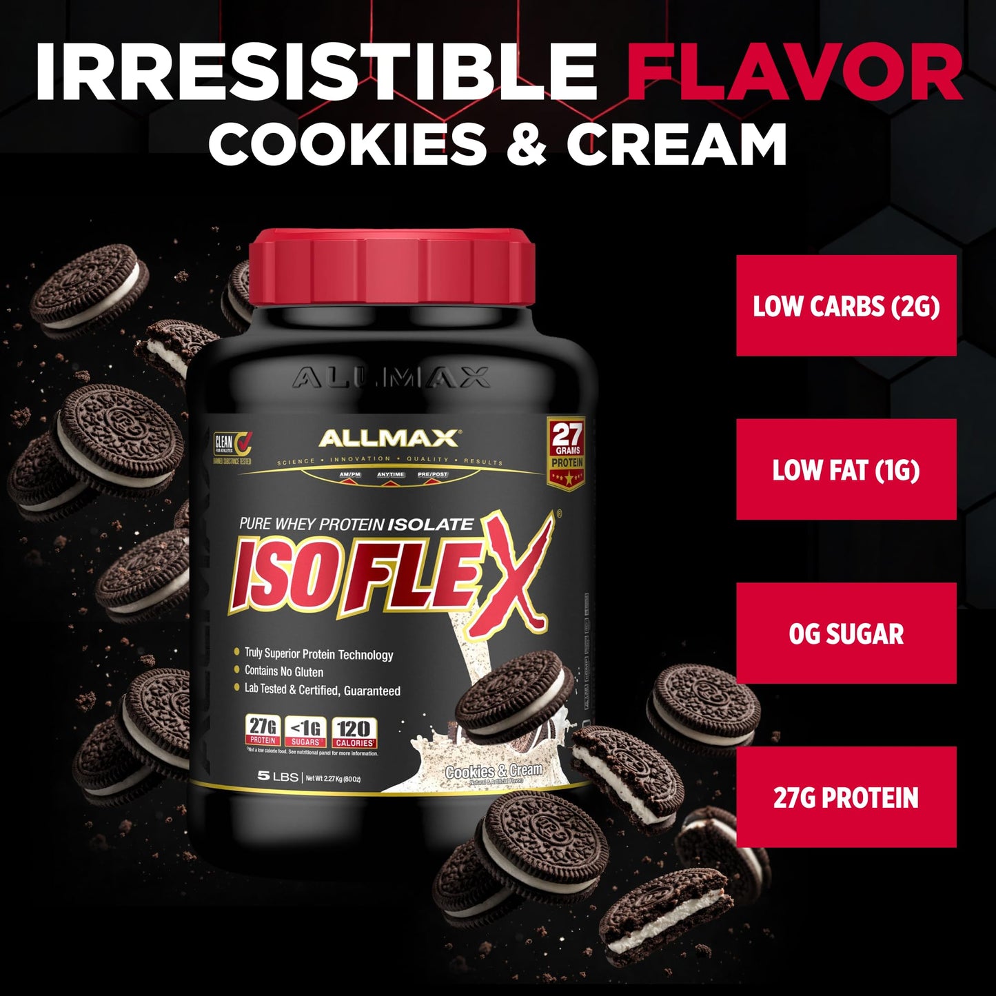 ALLMAX ISOFLEX Pure Whey Isolate Protein Powder 80 Servings