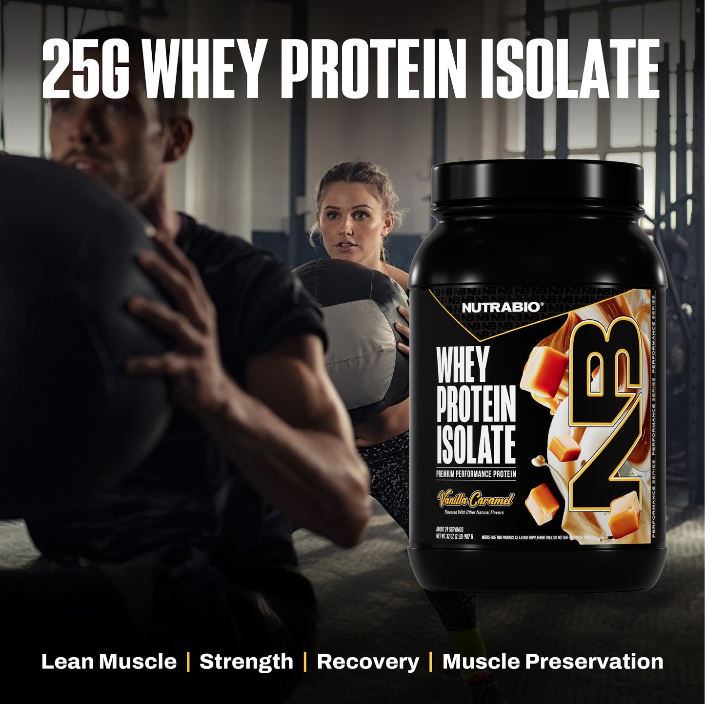 NutraBio 100% Whey Protein Isolate Protein Powder Alpine Vanilla, 32 Servings