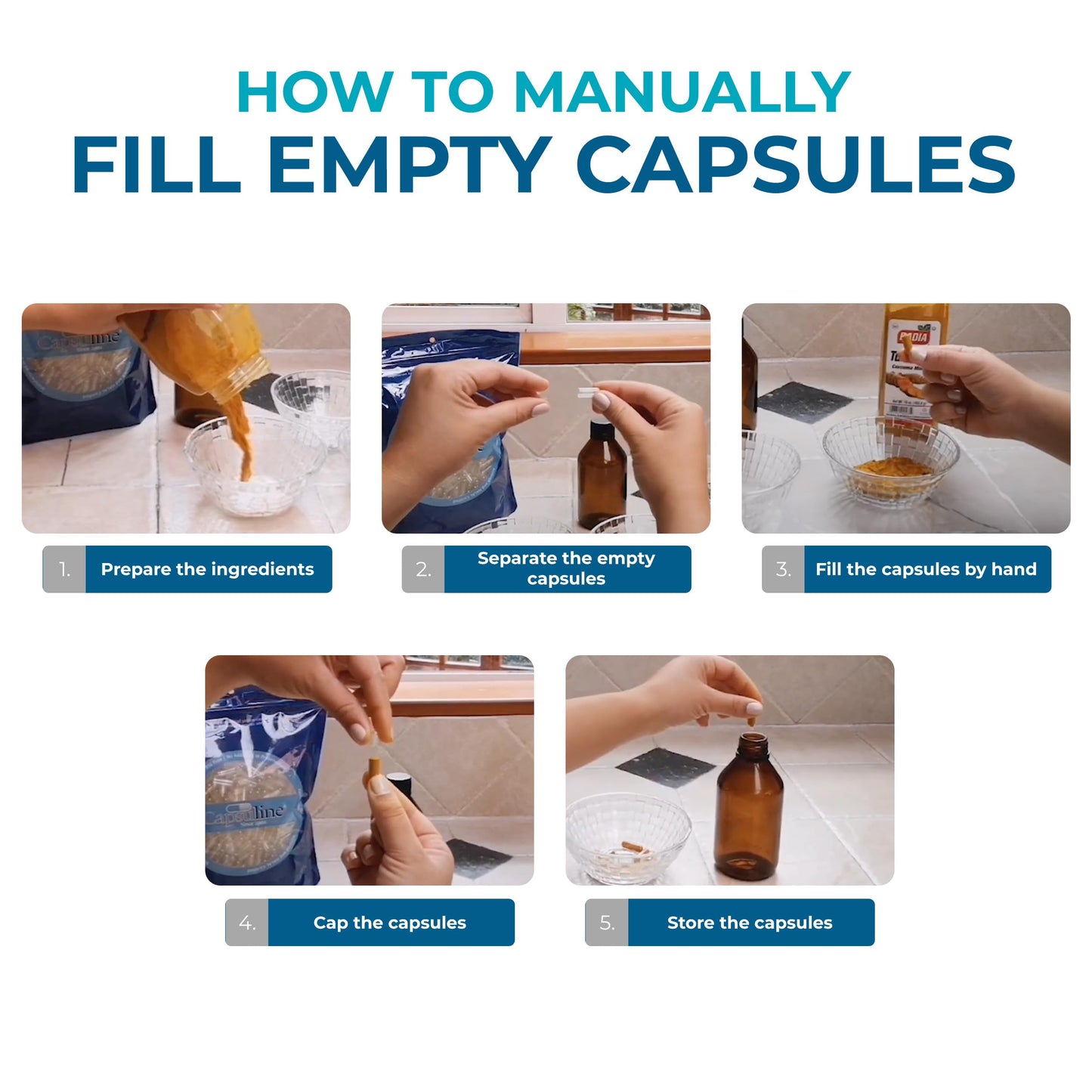 Capsuline Size 4 Empty Gelatin Capsules, 1000 Count