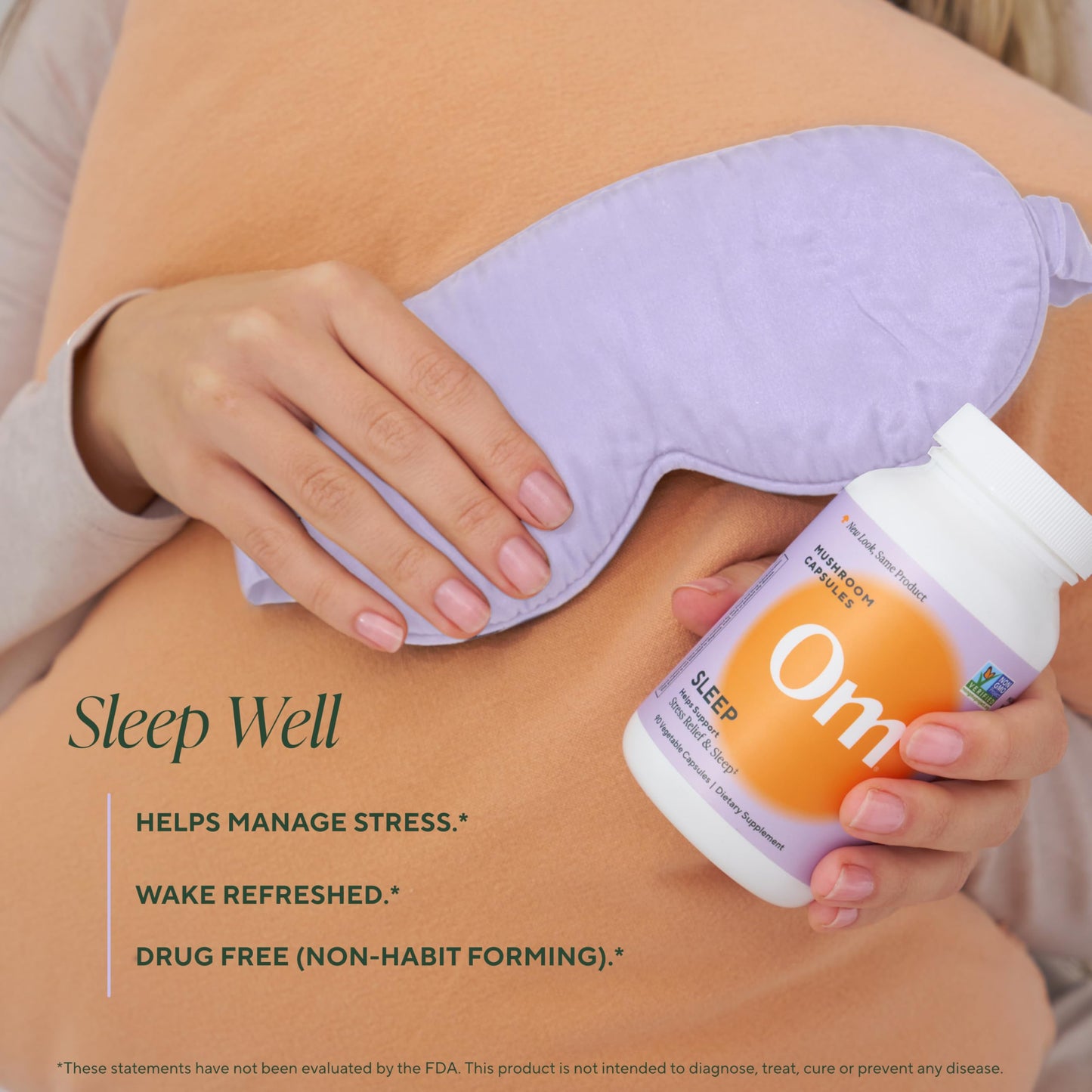 OM MUSHROOM SUPERFOOD Sleep Mushroom Capsules Superfood Supplement, 90 Count