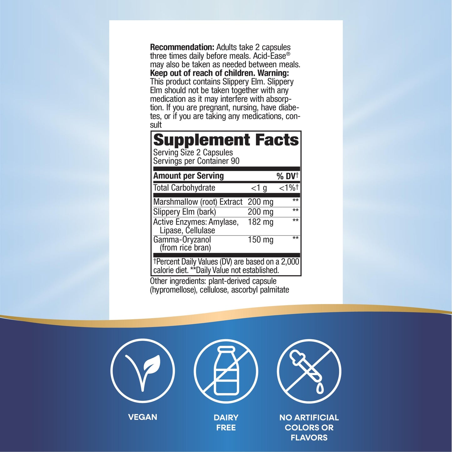 Nature's Way Acid Ease Digestive Support for Sensitive Stomachs 180 Capsules