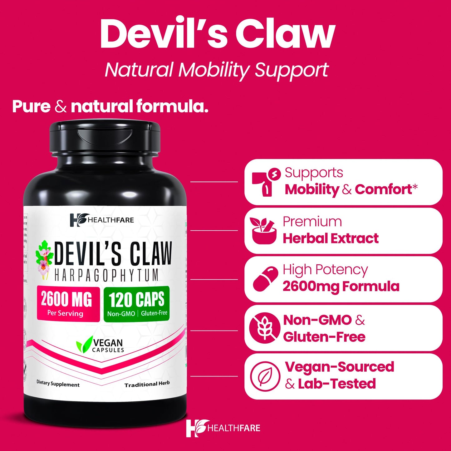 Healthfare Devils Claw Root Capsules 120