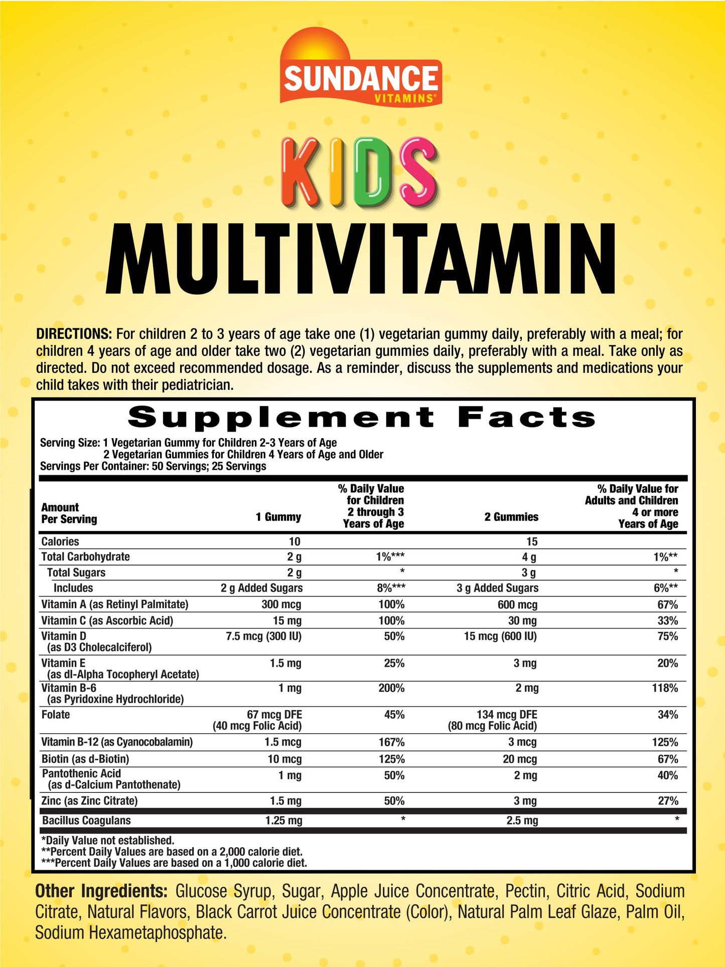 Sundance Kids Multivitamin Gummies 50 Count