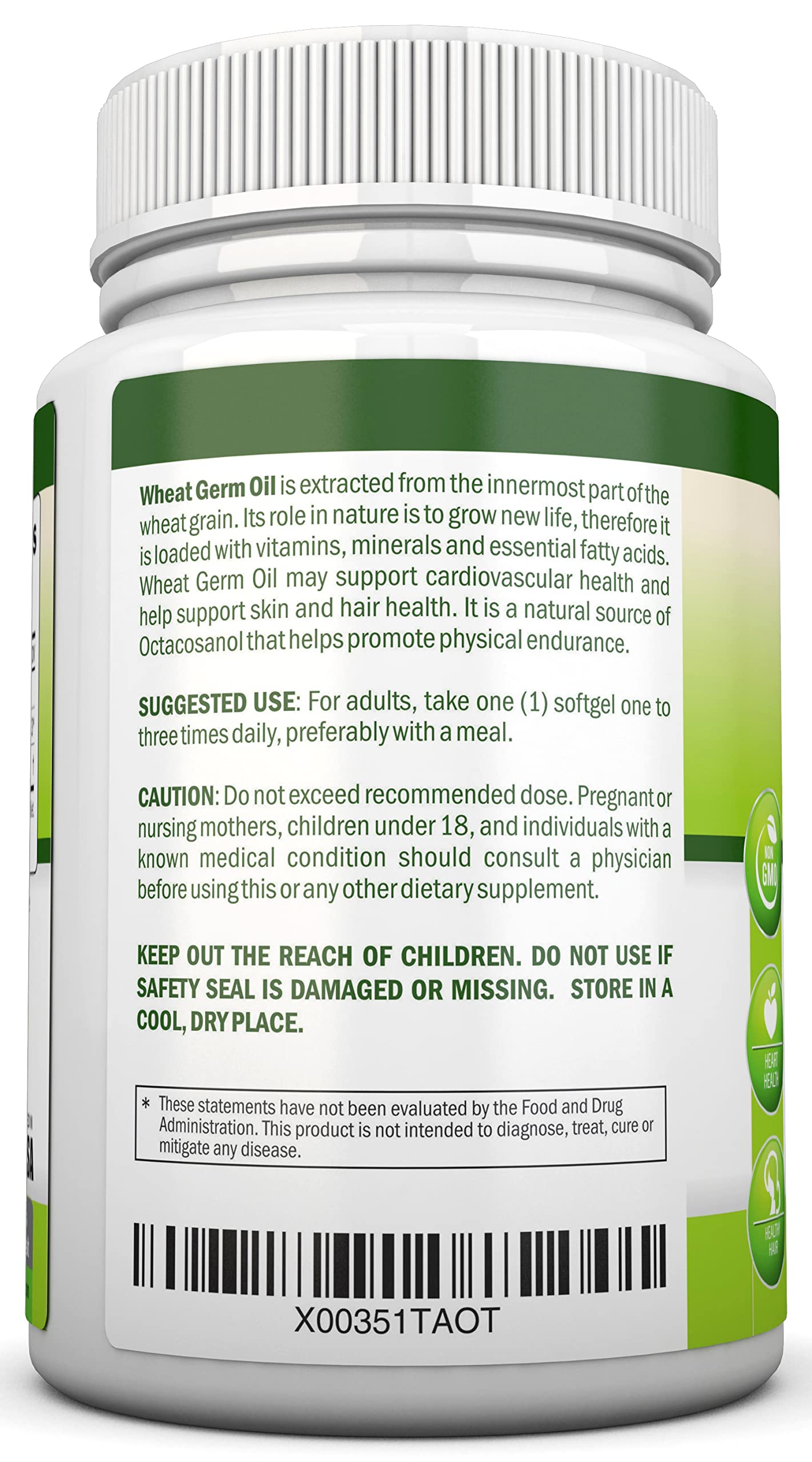 NutriONN Wheat Germ Oil Softgels 180