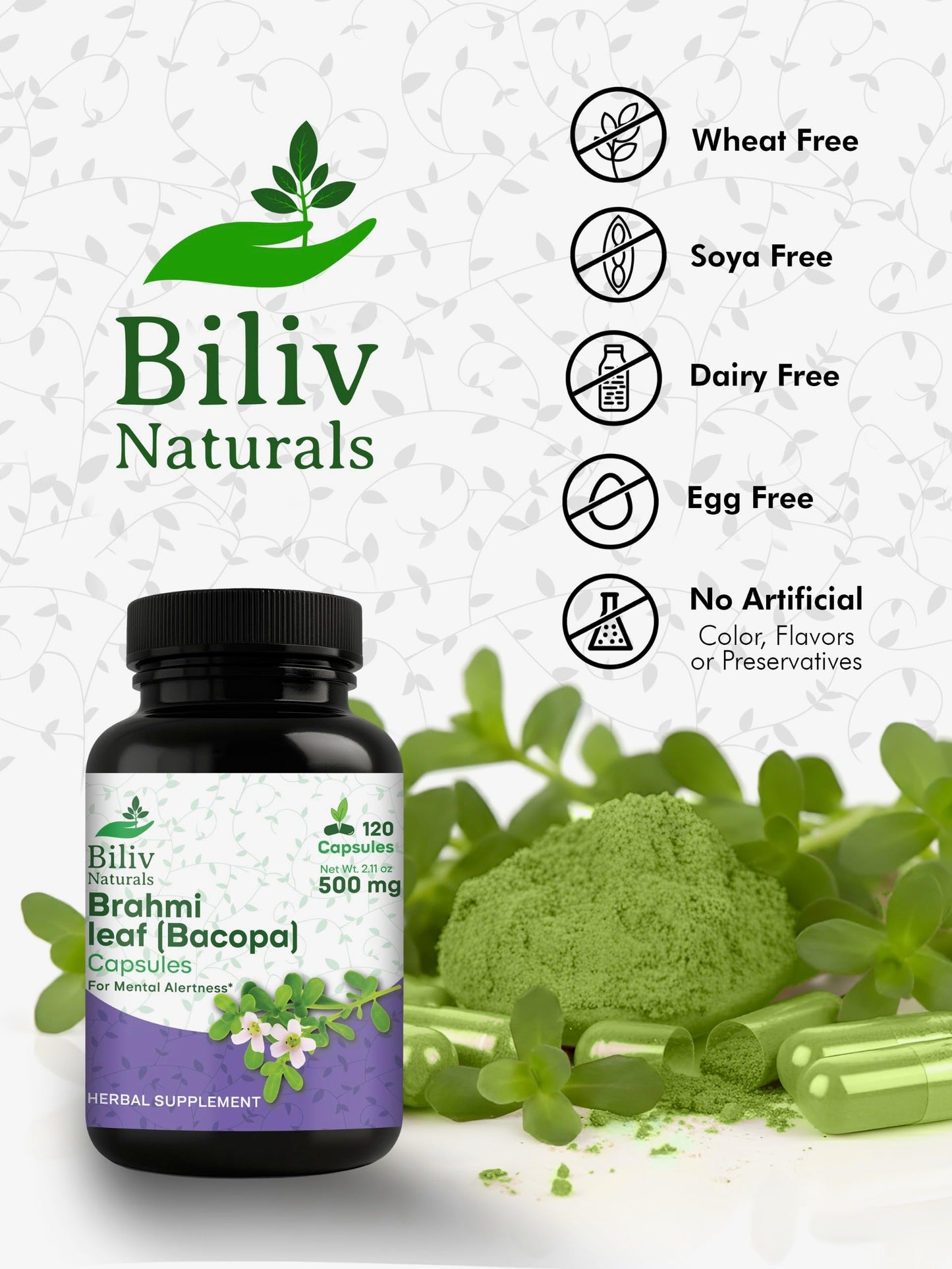 Biliv Naturals Bacopa Monnieri Capsules 120 Count