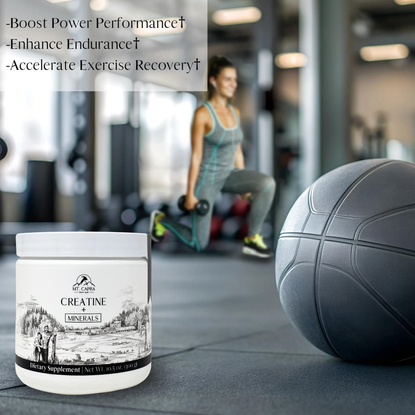 Mt. Capra Creatine Monohydrate with Goat Whey Mineral Concentrate Powder 10.5 Ounce