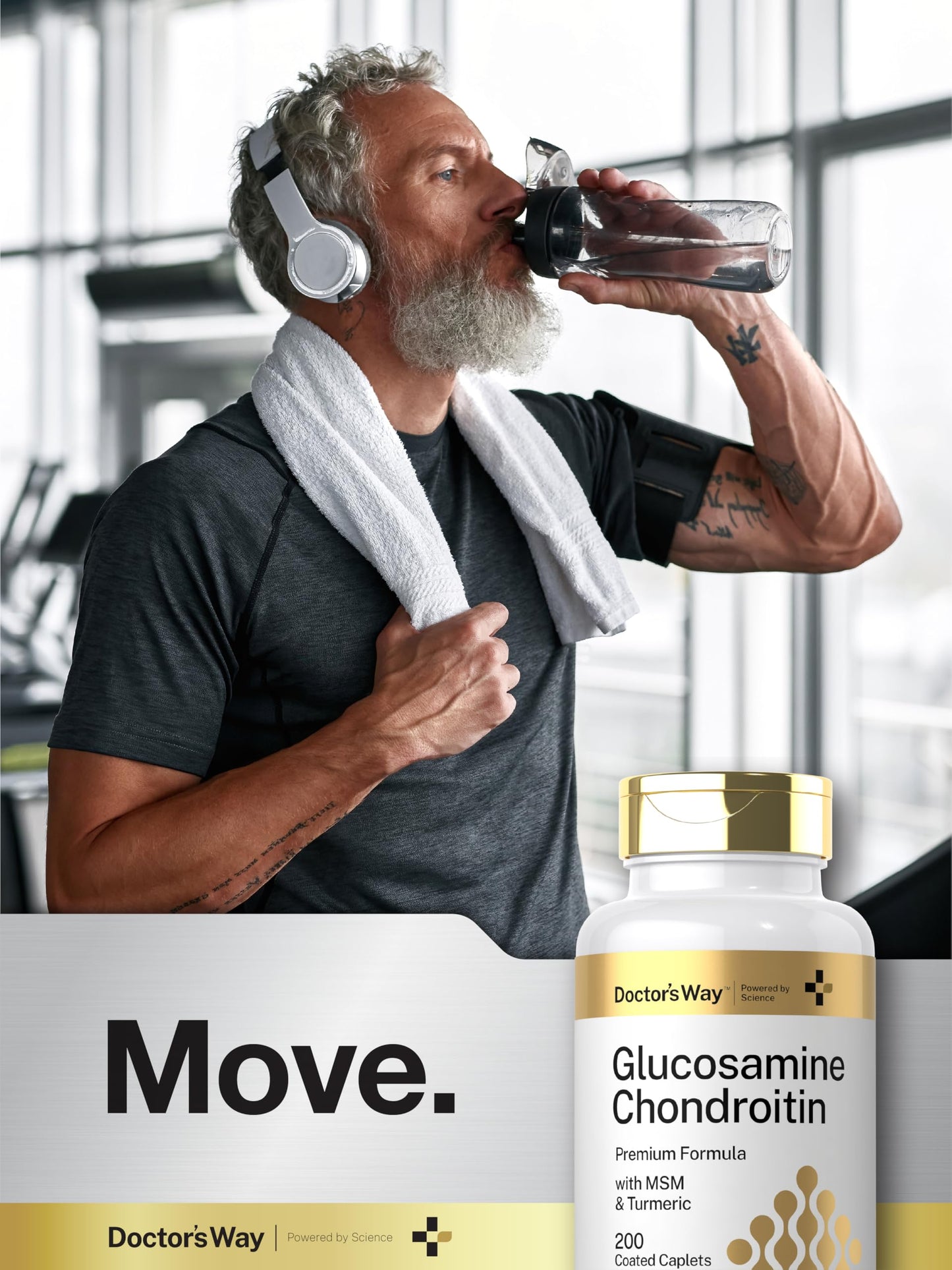 Doctor's Way Glucosamine Chondroitin MSM Turmeric Caplets, 200 Count